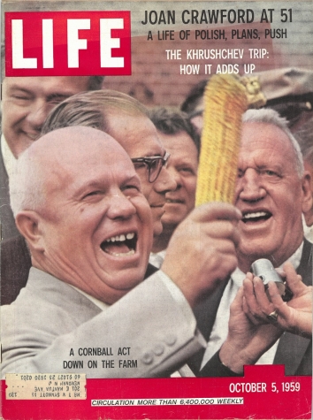 1959, October 5. KA. Soviet leader Nikita Khrushchev, US Tour. LIFE magazine front cover