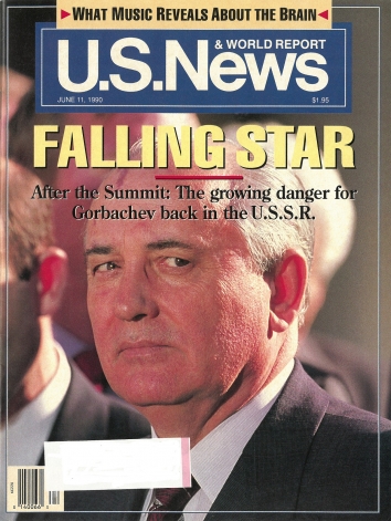 1990, June 11. AA. US News & World Report Magazine. FALLING STAR - Front cover on Bush-Gorbachev Summit and growing danger for Gorbachev in the U.S.S.R.