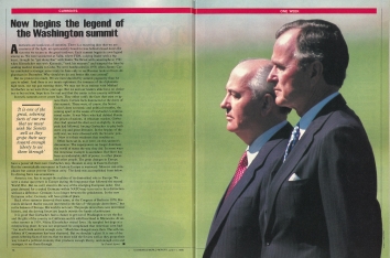 1990, June 11. AB. US News & World Report Magazine. Article on Bush-Gorbachev Summit in Washington, District of Columbia