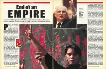 1991, September 9. QB. Newsweek Magazine. END OF AN EMPIRE. Special Report on the dissolution process of the U.S.S.R.