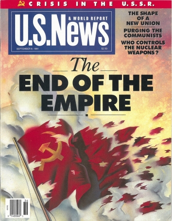 1991, September 9. RA. US News and World Report Magazine. THE END OF EMPIRE. U.S. News and World Report magazine front cover on the dissolution of the U.S.S.R.