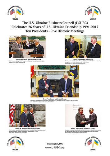 2017, July 7. AA. Kyiv Post, Kyiv, Ukraine. CELEBRATING 26 YEARS OF U.S.-UKRAINE FRIENDSHIP 1991-2017. TEN PRESIDENTS - FIVE HISTORIC MEETINGS